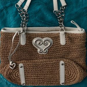 Brighton Tan/White Straw Bag